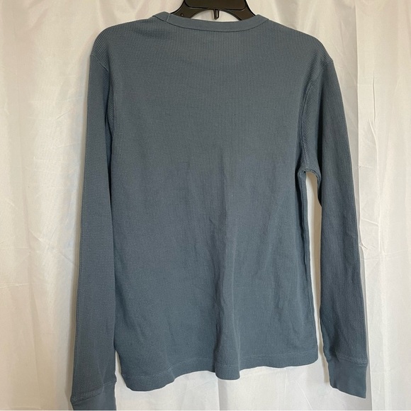 OLD NAVY Men’s Gray Blue Long Sleeve‎ Crew Neck Waffle Knit Shirt Size Small - Picture 6 of 10